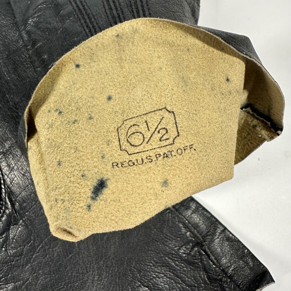 Vintage Black Leather Gloves Aris Kasanova Elegant‎ Formal Party USA Size 6 1/2 - Picture 4 of 7